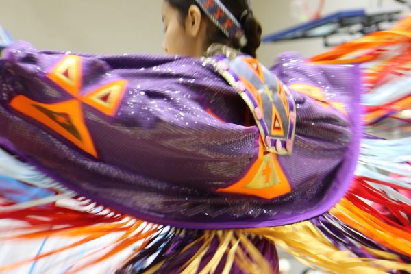 Traditional dancers performed at Saturday's powwow to celebrate Canada's indigeneity (photo by Hannah James)